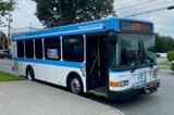 Bus waiting at curb